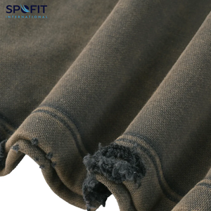 Sweat-shirts pour hommes à bordure brute, délavés à l'acide, tendance hivernale, surdimensionnés, 100% coton, écologiques, streetwear, vente en gros - Product Image 5