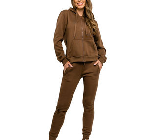 Sudaderas de mujer de 2 piezas con logotipo personalizado, venta al por mayor, ropa de entrenamiento de invierno impresa, ropa de correr, chándal de mujer personalizado con OEM - Product Image 1