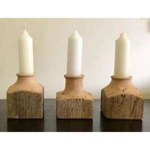 Vacaciones Decoración para el hogar Venta caliente Decoración decorativa para el hogar Portavelas cónico de madera - Product Image 6