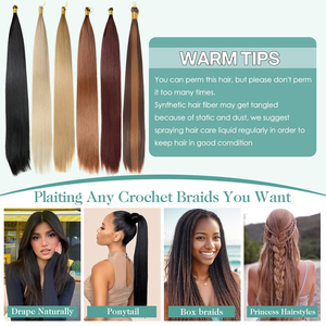 Extensiones de Cabello Sintético Trenzado en Caja, Suaves y Sedosas, de 24 y 28 Pulgadas, Cabello Liso para Mujer - Product Image 5