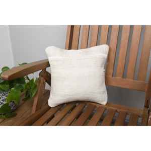 Beige Wool 18x18 Inch Patchwork Pillow Woven <b>Vintage</b> Fluffy Style Luxury Christmas Farmhouse Rustic Accent <b>Bedding</b> - Product Image 1