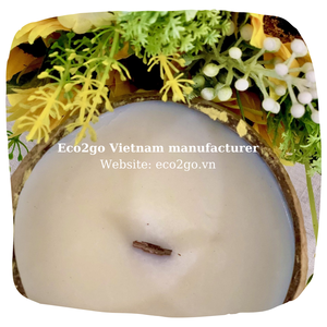 Top Trend Coconut Shell Candle Bowl/ Coconut Shell Bowl for Candle With High Quality Material and Engrave Laser Logo by Eco2go - Product Image 3