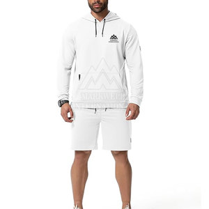 Top Material Made <b>Men</b> Slim Fit Hoodie & <b>Short</b> Set <b>Long</b> Sleeves Hoodie & <b>Shorts</b> Set For Online Sale - Product Image 5