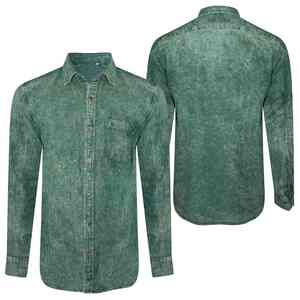 Mens Urban Streetwear Custom Long Sleeve High Quality <b>Soft</b> Touch Fabric New Trendy Wholesale <b>Jeans</b> <b>Denim</b> Shirts - Product Image 6