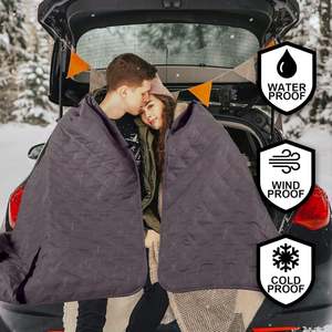 ผ้าห่มมีฮู้ดผ้าฟลีซกันน้ำขนาด82 "X55" พร้อมคุณสมบัติกันลม - Product Image 6