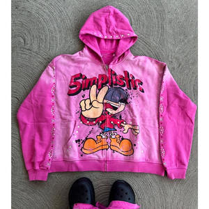 Nuevo diseño de algodón mezclado mejores hombres sudaderas con capucha casuales bajo MOQ hombres DTF estampado cremallera sudaderas con capucha a precio al por mayor hecho en Pakistán - Product Image 3