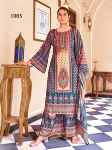 Costume pakistanais prêt-à-porter de qualité supérieure, pur crêpe, imprimé numérique, vêtements ethniques, salwar kameez, broderie, salwar suit - Product Image 6