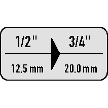 HAZET 958 Adaptador de Alargamiento de 50 mm para Herramienta de Taller, Entrada 1/2'', Salida 3/4'' - Product Image 4