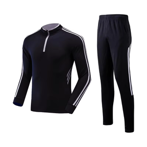 Survêtement personnalisé Slim Fit imprimé solide pour hommes demi-fermeture éclair séchage rapide respirant vêtements de sport taille élastique Logo personnalisé - Product Image 6