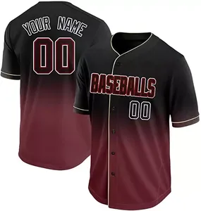 Nueva llegada más tamaño personalizado botón abajo béisbol Jersey bajo precio hombres ropa deportiva uniformes para la venta - Product Image 1