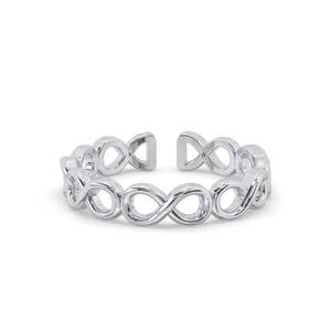 Anillo de Plata de Ley 925 CLARA con Diamante Infinito Ajustable, Gema Moderna para Mujer, para Regalo de Boda, Compromiso o Fiesta - Product Image 1