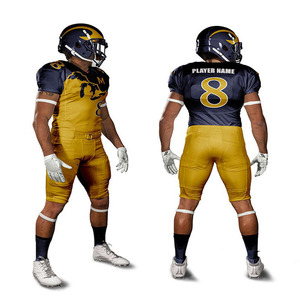 Nuevo Diseño Uniforme de Fútbol Americano 100% Poliéster Personalizado con Impresión Transpirable, Absorbente de Humedad y Secado Rápido con Bordado - Product Image 6