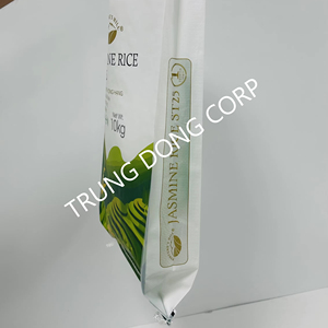 Sacos de arroz tejidos de PP laminados BOPP de alta calidad con asa Certificado de grado alimenticio para 5kg a 10kg Hecho en Vietnam - Product Image 1