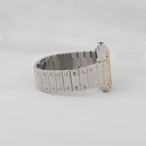 Montre indienne en diamant étanche de qualité d'exportation pour hommes montre en diamant de laboratoire Moissanite pour montre décontractée - Product Image 2