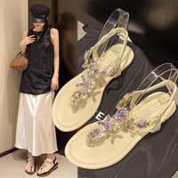 Nouvelles sandales plates à lanières pour femme, style été, sandales tendance pour femme, sandales à plateforme