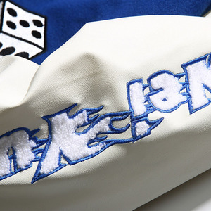 Personalizado Unisex Letterman Oem algodón abrigo manta hombres Old School hombres recortada venta al por mayor en blanco Varsity chaquetas - Product Image 6