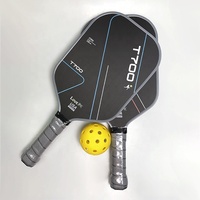 Raquette de pickleball en fibre de carbone T700, noyau en nid d'abeille de 20 mm d'épaisseur, surface rugueuse, raquette de pickleball pour la compétition, l'entraînement, adulte