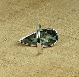 Bague en sérénite verte, argent sterling 925, taille ronde brillante, bijoux en pierres précieuses faits à la main - Product Image 4