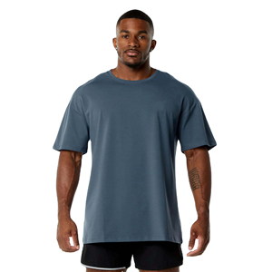 T-shirt décontracté en polyester/coton à manches longues et à épaules tombantes, poids lourd, coupe ajustée, personnalisé, de haute qualité, à séchage rapide, écologique, unisexe - Product Image 1