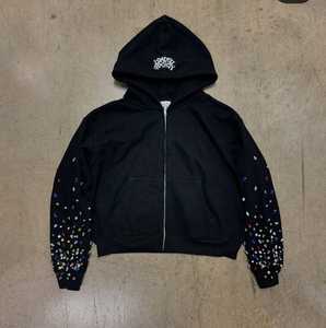 เสื้อมีฮู้ดและกางเกงวอร์มแนววินเทจสำหรับผู้ชายชุดวอร์มสองชิ้นพิมพ์ลายหน้าจอ - Product Image 1