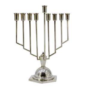 Candelabro de 9 ramas de Hanukkah Menorah Chapado en plata de primera calidad para ceremonia religiosa tradicional decoración del hogar regalo - Product Image 2