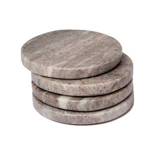 Posavasos elegantes de mármol blanco, Juego de 4 posavasos de piedra absorbente para decoración del hogar y posavasos de lujo de piedra de Mesa para bebidas - Product Image 3