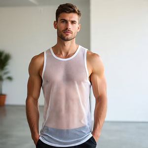 เสื้อกล้ามตาข่ายแห้งเร็วสำหรับผู้ชายเสื้อสำหรับออกกำลังกายฟิตเนสออกกำลังกายแบบตาข่าย - Product Image 6