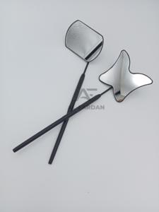 Pince à épiler d'extension de cils en acier inoxydable durable avec logo personnalisé Miroirs à cils de forme carrée en papillon noir - Product Image 5