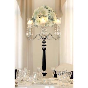 Centre de table élégant en or noir avec revêtement en poudre, écologique, personnalisable, design floral époustouflant, table à manger de luxe - Product Image 1
