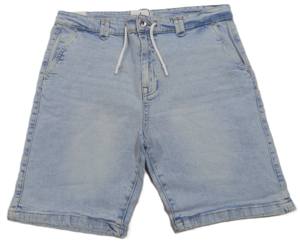 กางเกงขาสั้นผ้าเดนิมแบบถักเอวยางยืดสำหรับผู้ชายกางเกงแนวสตรีทขาสั้นผ้าคอตตอน100% ระบายอากาศได้ดี - Product Image 3