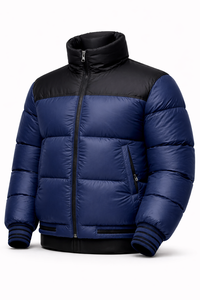 Chaqueta Acolchada Color Block para Hombre, Chaqueta de Invierno con Cuello Alto, Chaqueta Acolchada al por Mayor OEM, Chaqueta Acolchada de Invierno con Logotipo Personalizado para Hombre - Product Image 6