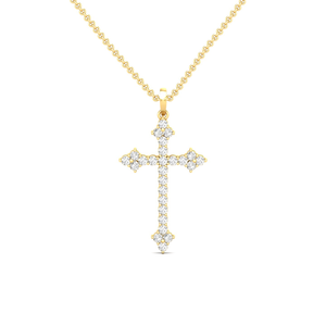 Newly Designed Men's 0.91Ct Moissanite Vintage Rose Yellow <b>White</b> <b>Gold</b> Plated <b>Cross</b> Pendant Claw Setting-Fashionable 925 Sterling - Product Image 3