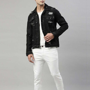 Nouvelle veste en jean pour homme, tendance, best-seller, personnalisée, de haute qualité, coupe ajustée, vintage, coupe-vent, OEM, logo frontal lavé - Product Image 5