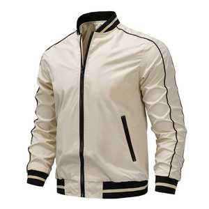 Letterman Veste coupe-vent en laine à la mode coupe ample Varsity Outwear Beige de haute qualité pour hommes et femmes Fabricant de tissu - Product Image 2