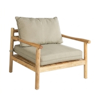 Sillón de madera de teca para sala de estar, sofá individual tapizado de primera calidad para interiores, sillón de madera de lujo para salón, muebles de lujo para sala de estar.