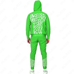 Chándal de verano de secado rápido transpirable de 2 piezas con capucha unisex elegante XL con cremallera completa y estampado de poliéster - Product Image 3