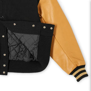 Manteau en cuir pour hommes, col de Baseball, broderie, Bomber, lettre, Logo personnalisé, vente en gros, Oem - Product Image 4