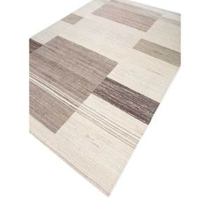 Tapis en laine tissé à la main Contour Ivoire, coton biologique jacquard géométrique, pour couloir 9x12, pour la décoration de la maison et du salon, en jute - Product Image 2