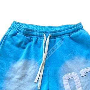 Haga su propio logotipo Pantalones cortos de sudor desgastados personalizados Baja tasa Hombres desgastados Pantalones cortos de sudor Bordado Serigrafía - Product Image 3