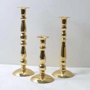 Centres de table de mariage église décorative bougeoir rond en métal bougeoir en acier inoxydable bougeoir - Product Image 1