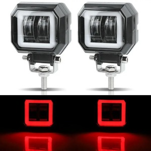 3 pouces 12V <span class=keywords><strong>24V</strong></span> 6000K LED Work Light Bar Spot Driving LED Headlights Work Lamp Fog Pods DRL Red Halo Offroad 4WD ATV SUV - Product Image 6
