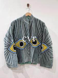 เสื้อโค้ทปักมือสีเทา คอจีน ลายตาแมว ไซส์ใหญ่ เสื้อคลุมลำลองสำหรับผู้หญิง แขนยาว ใส่ได้ในฤดูใบไม้ร่วง - Product Image 2