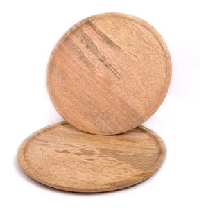 Standard Quality Wedding Wooden Round Panel Natural Wood Restaurant Flat Charging Plate Custom Wooden Plates