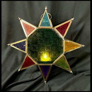 2026 Ramadan Decorations Colorful Glass <b>Moroccan</b> Hanging Stars Handmade Pillar Holder for Home Decor - Product Image 4