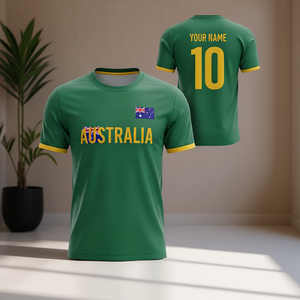 Set di Maglie da Calcio Ispirate all'Australia con Nome e Numero Personalizzati, Maglie per Tifosi per il Giorno della Partita, Accessori Personalizzabili - Product Image 3