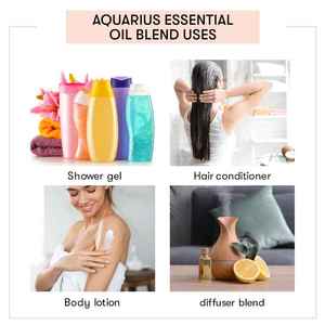 Mélange d'huiles essentielles Aquarius pour le signe du zodiaque : Encens frais, Ylang-Ylang, Melaleuca, Géranium – Éclaircissant, Raffermissant, Hydratant - Product Image 4