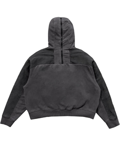 Sweats à capuche personnalisés de haute qualité à fermeture éclair et manches longues avec fermeture éclair délavée et superposées pour hommes - Product Image 2
