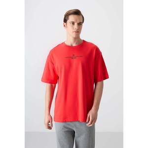 เสื้อยืดคอกลมโอเวอร์ไซส์พิมพ์ลายสำหรับผู้ชาย Tommylife Wholesale รุ่น 88321 สีกรมท่า - FIESTA - Product Image 6