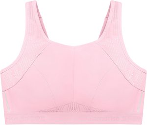 Digital Printing Logo Mesh High <b>Support</b> Four-Way Stretch Women's Sports Bra <b>Crop</b> <b>Top</b> Crisscross Straps Spandex/Nylon Fabric - Product Image 4