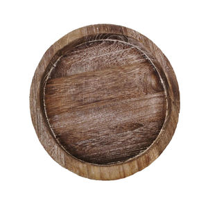 Plateau de service moderne de luxe rond en bois et métal doré, assiette de service au design tendance et à la mode, nouveau design personnalisé - Product Image 2